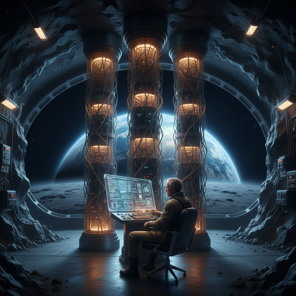 Mannie and Mike HOLMES IV in the subterranean lunar colony